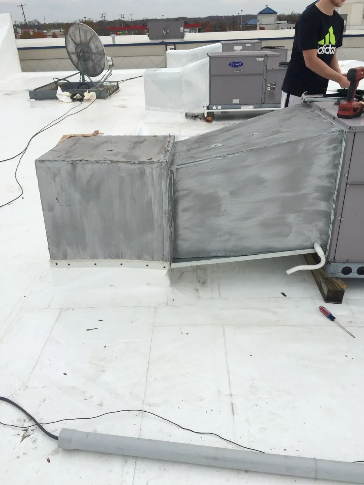 New air conditioning unit installation by Mazure's HVAC team