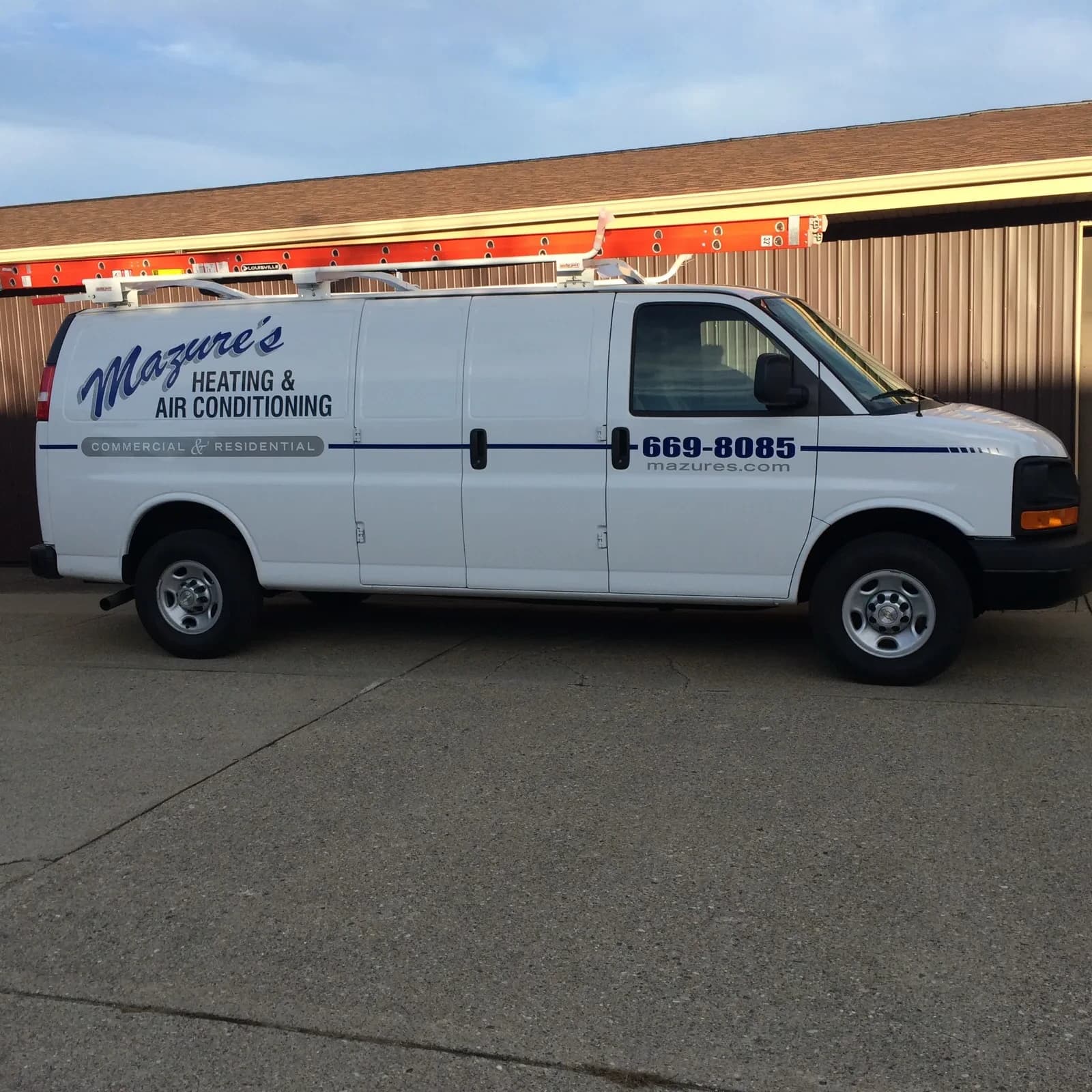 Mazure's HVAC service van serving Georgetown, Michigan